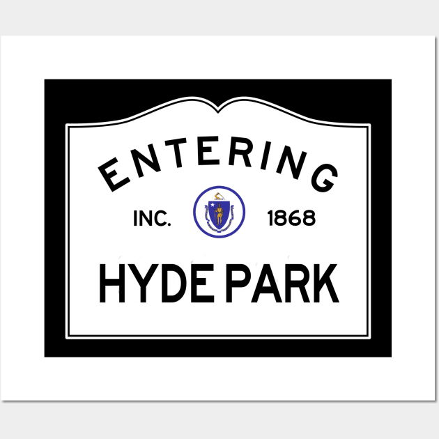 Hyde Park Massachusetts Vintage Commonwealth of Road Sign. Wall Art by NewNomads